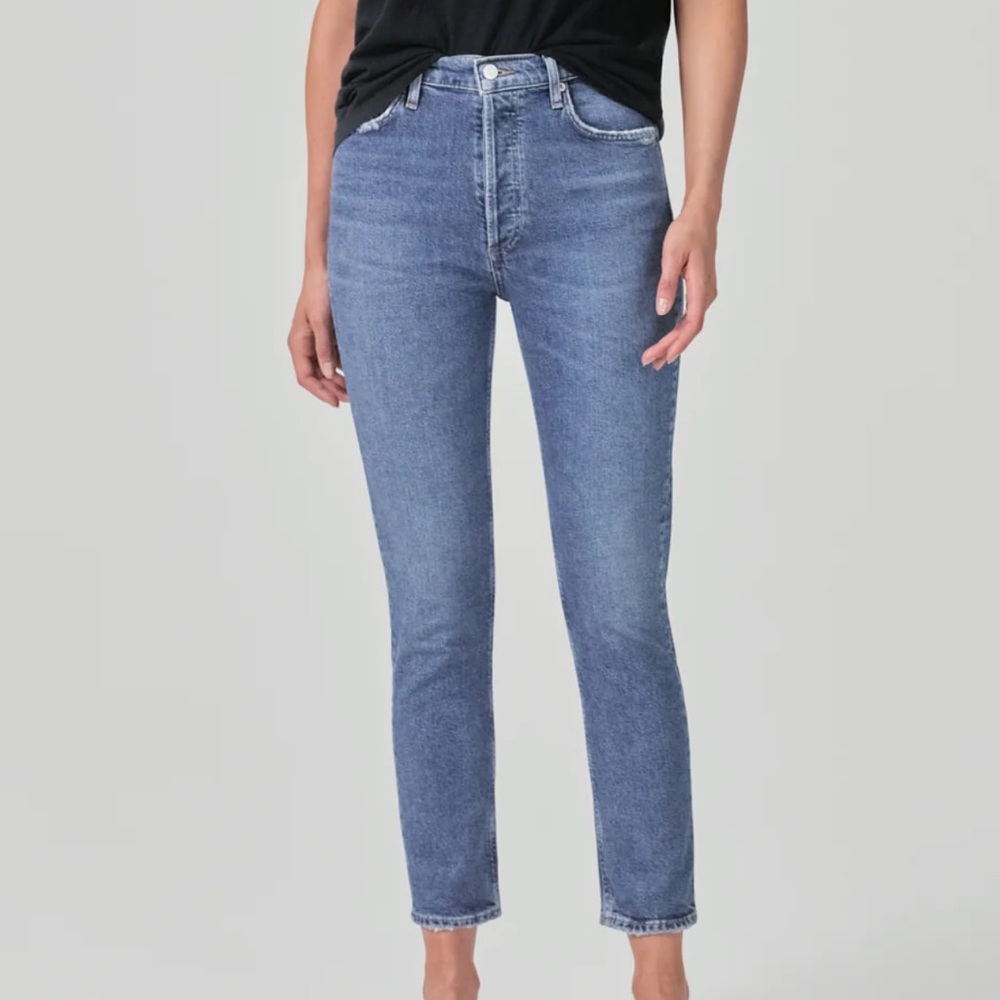 AGOLDE Nico High Rise Medium Wash Slim Fit Straight Leg Jeans 27